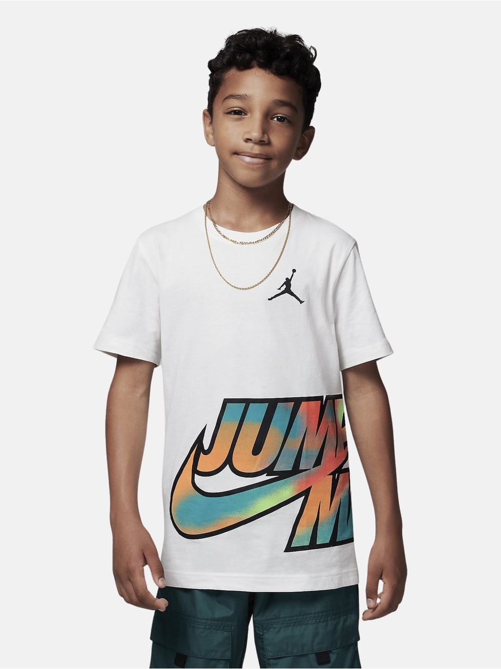 Jordan Kids' MJ MVP Jumpman Wrap Graphic T-Shirt in White